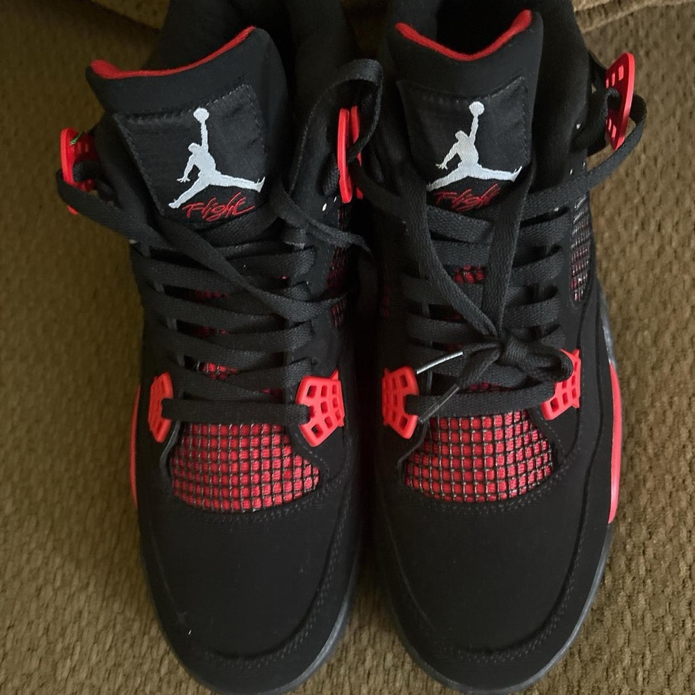 Jordan Kids Black and Red High-Top Sneakers